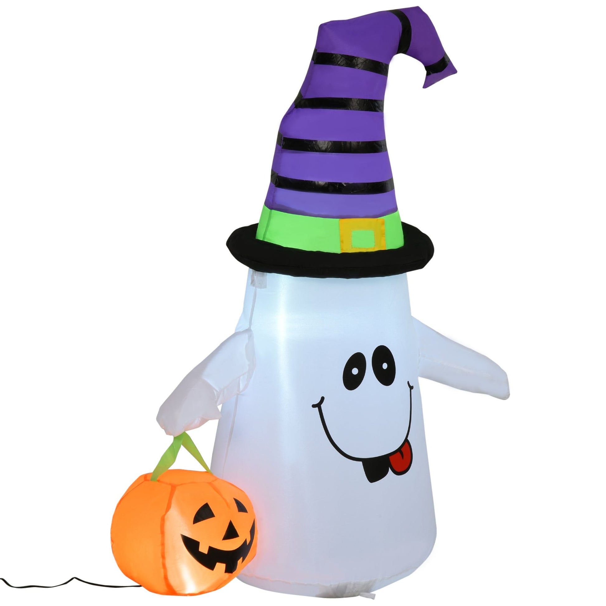 Halloween 1.2m LED Outdoor Inflatable Decoration - Ghost w/ Pumpkin Lantern Primary Image