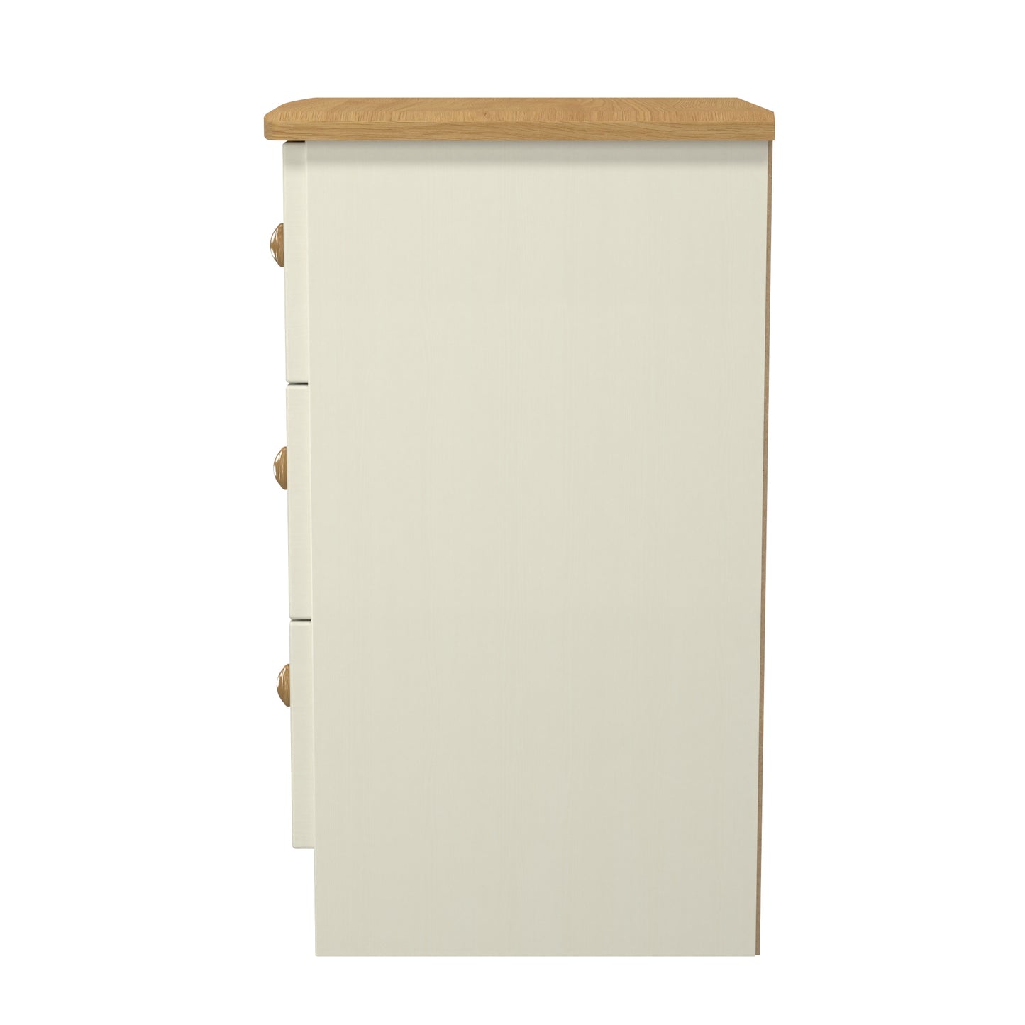 Warwick Bedside Table Cream & Oak 3 Drawers 40cm
