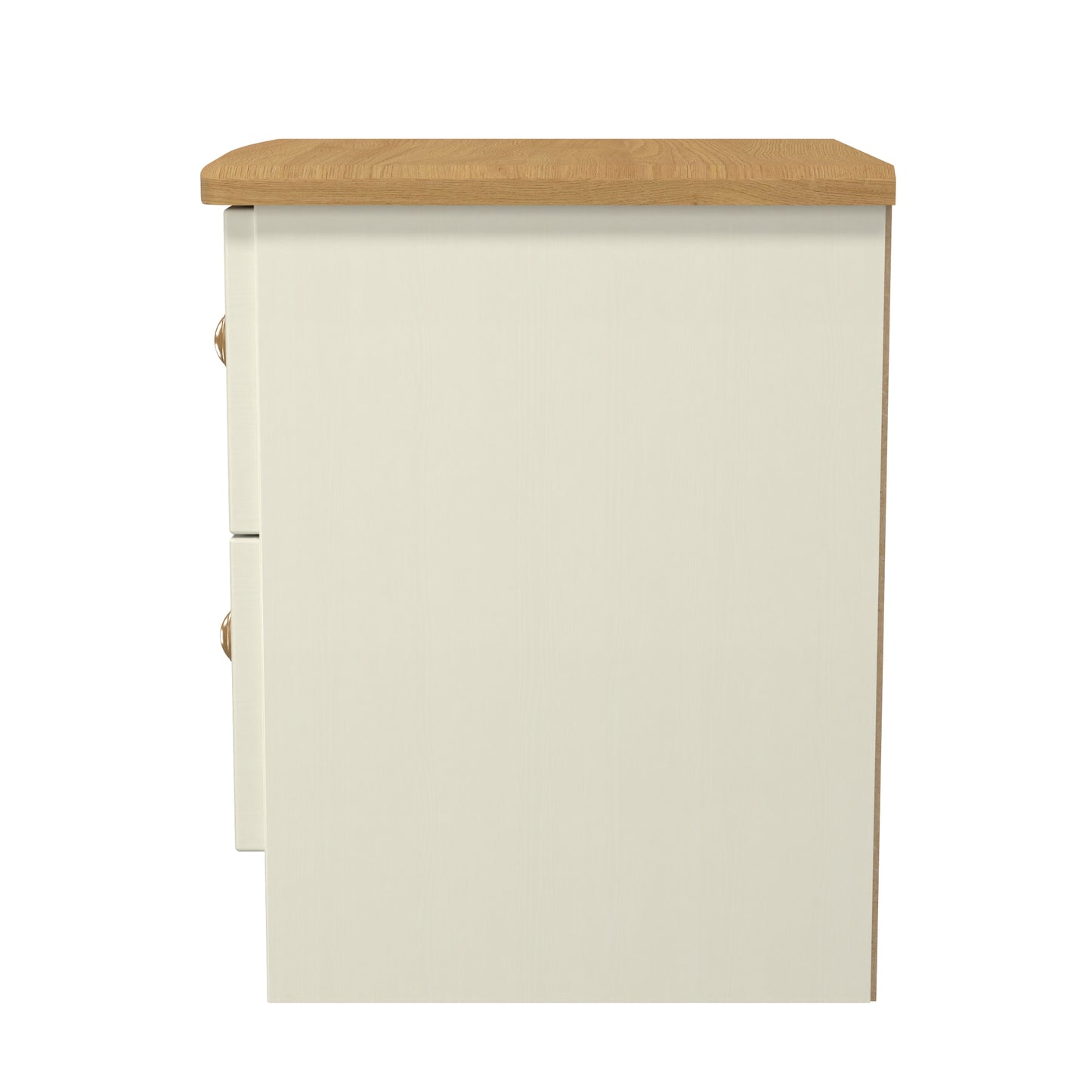 Warwick Bedside Table Cream & Oak 2 Drawers 40cm