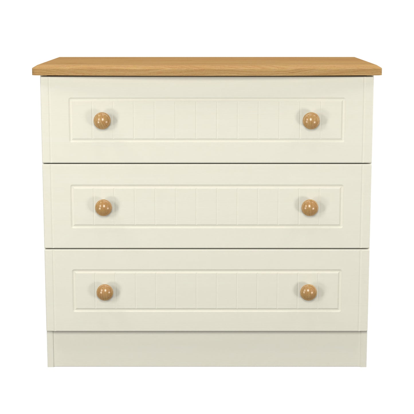 Warwick Chest of Drawers Cream & Oak 3 Drawers 77cm