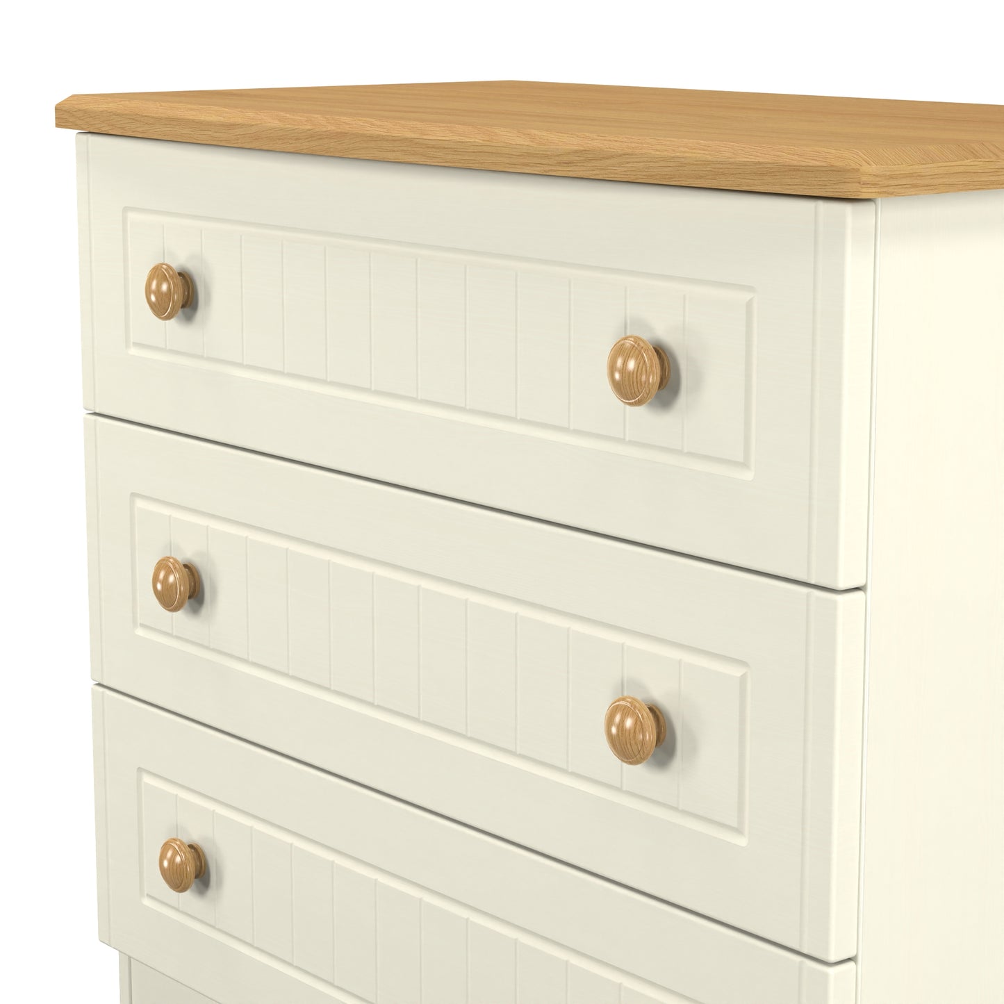 Warwick Chest of Drawers Cream & Oak 3 Drawers 77cm