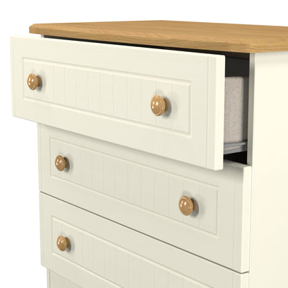 Warwick Chest of Drawers Cream & Oak 3 Drawers 77cm