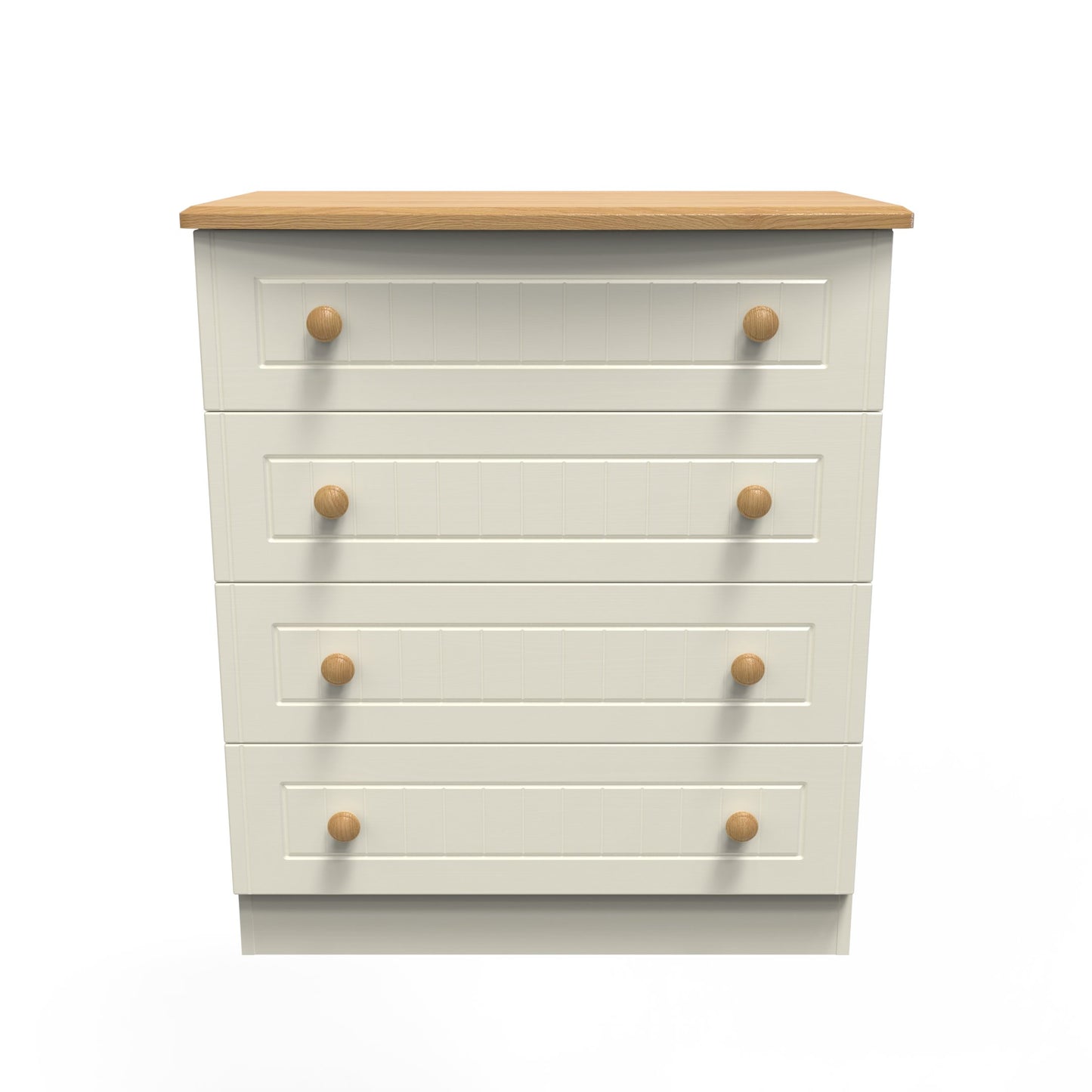 Warwick Chest of Drawers Cream & Oak 4 Drawers 77cm