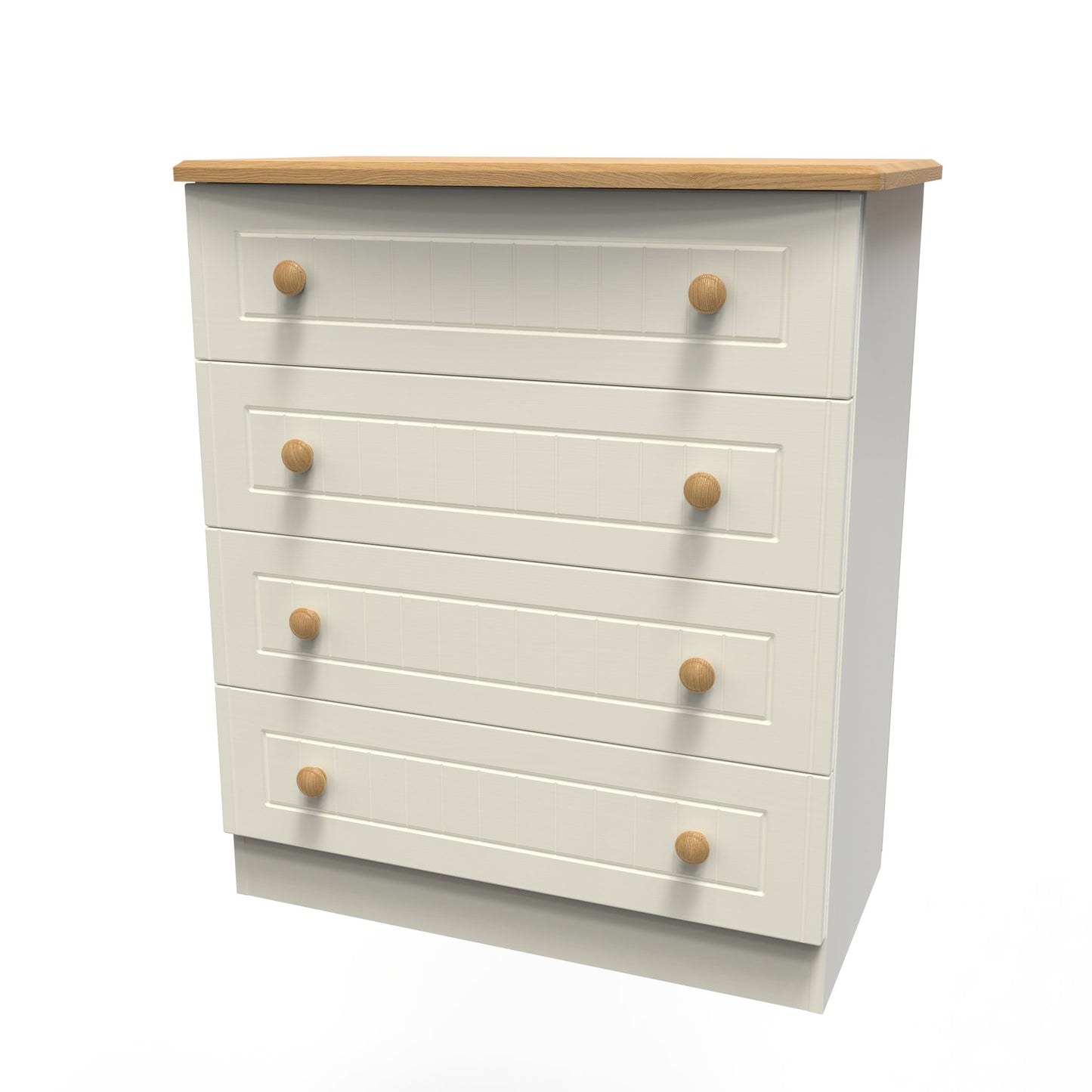 Warwick Chest of Drawers Cream & Oak 4 Drawers 77cm
