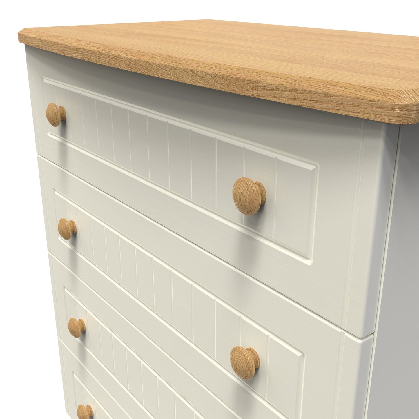 Warwick Chest of Drawers Cream & Oak 4 Drawers 77cm