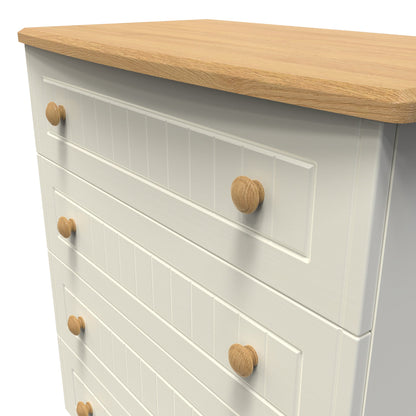 Warwick Chest of Drawers Cream & Oak 4 Drawers 77cm
