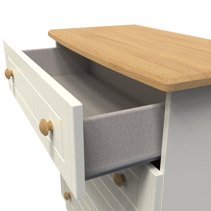 Warwick Chest of Drawers Cream & Oak 4 Drawers 77cm