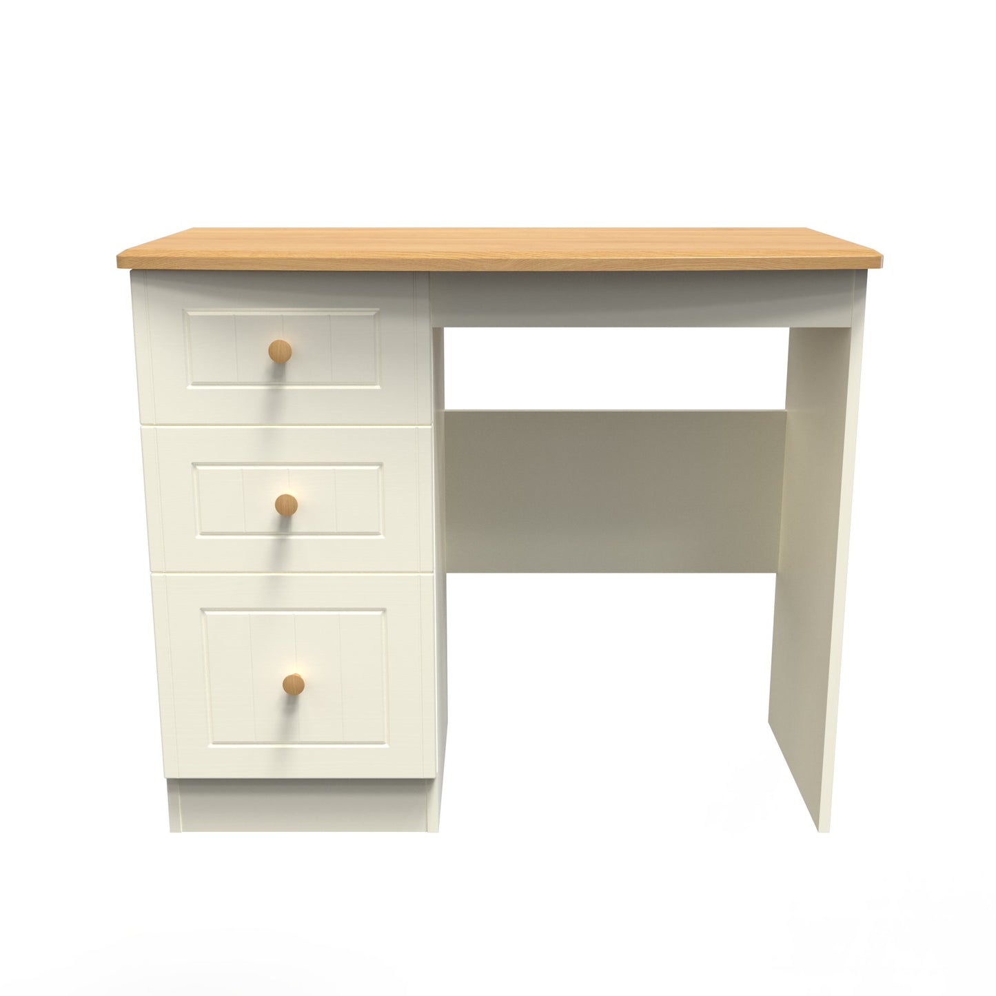 Warwick Desk Cream & Oak 3 Drawers 93cm