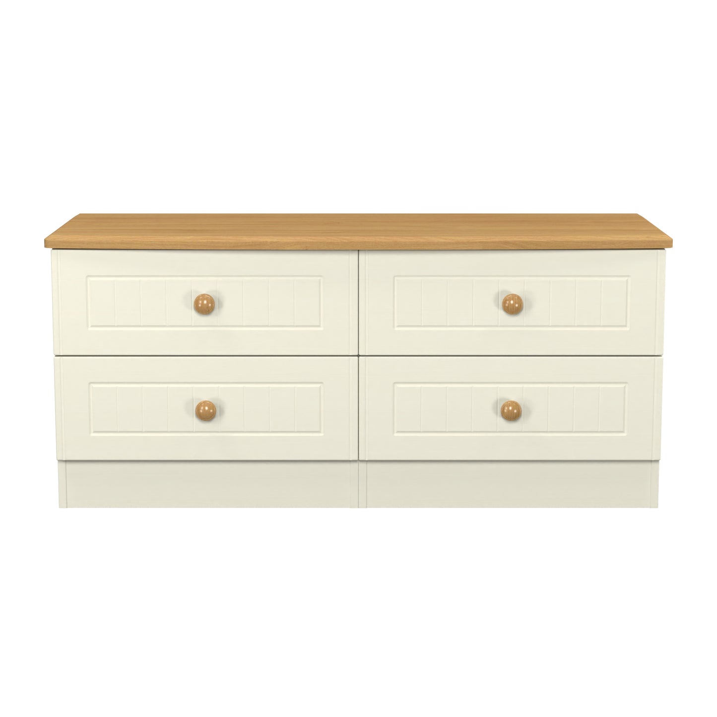 Warwick Large Chest of Drawers Cream & Oak 4 Drawers 112cm