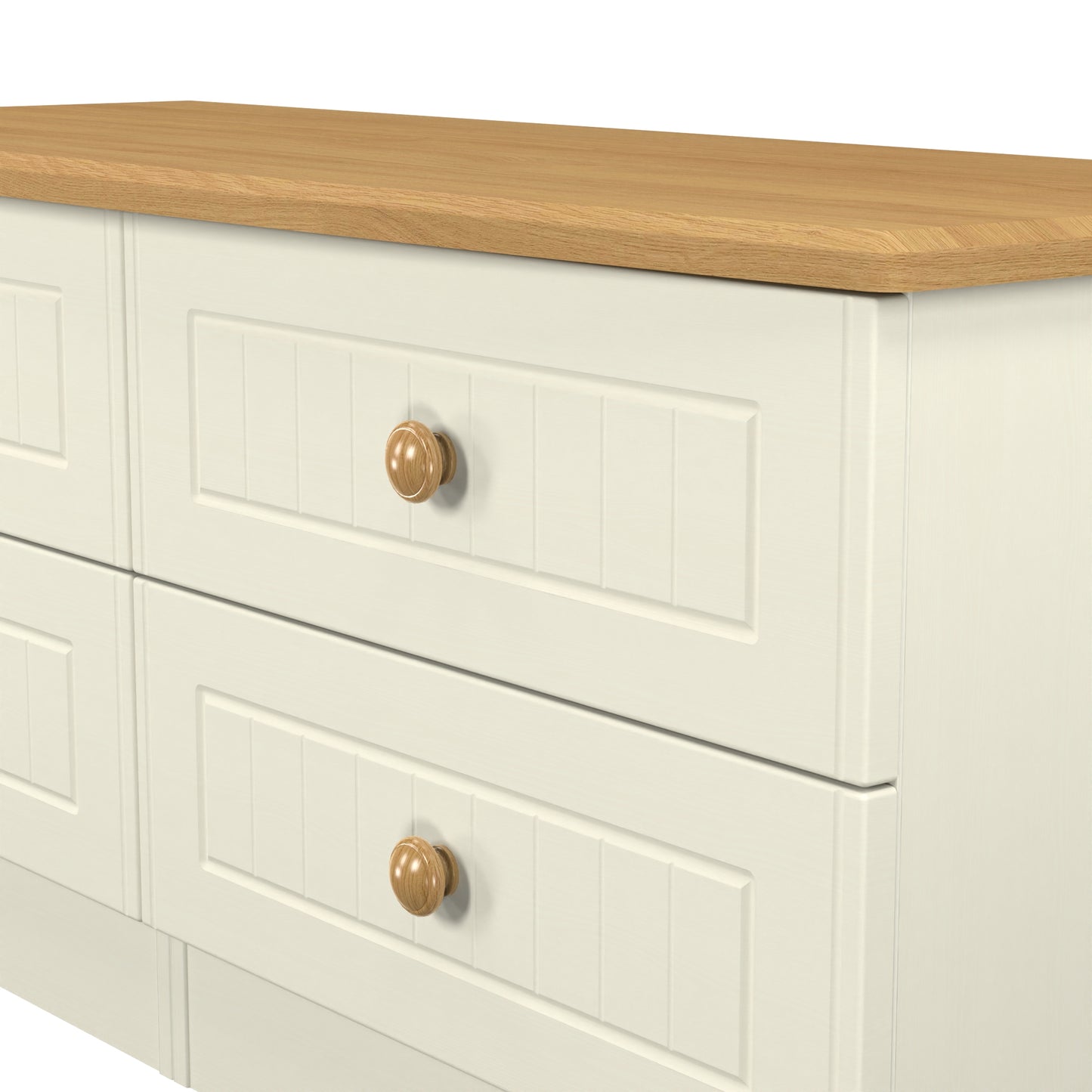 Warwick Large Chest of Drawers Cream & Oak 4 Drawers 112cm
