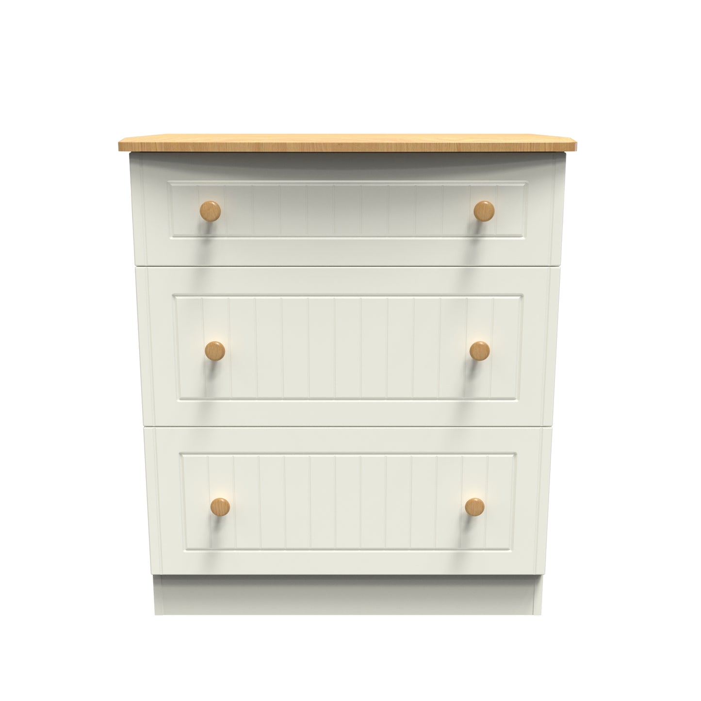 Warwick Chest of Drawers Cream & Oak 3 Drawers 42cm