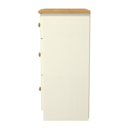 Warwick Chest of Drawers Cream & Oak 3 Drawers 42cm