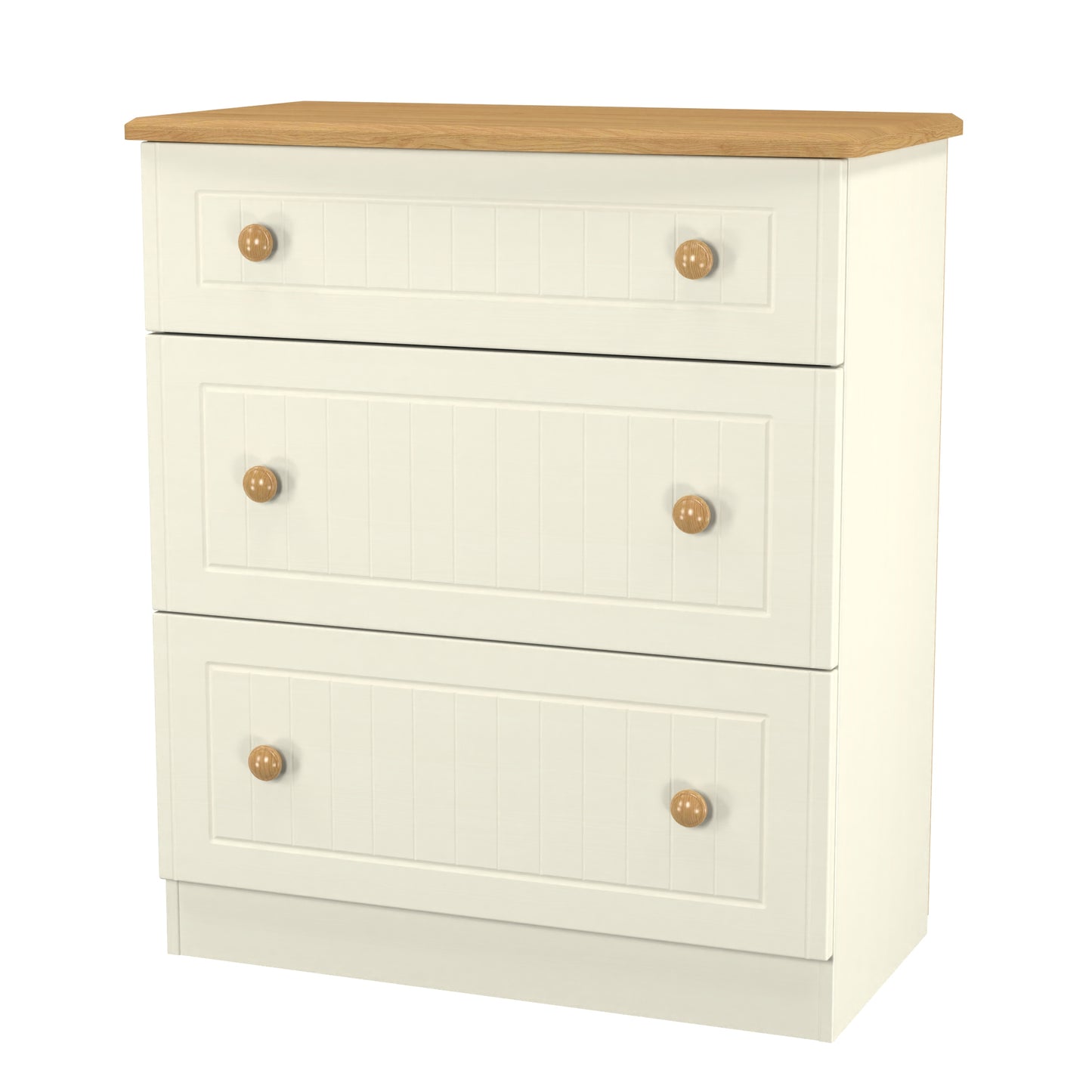 Warwick Chest of Drawers Cream & Oak 3 Drawers 42cm