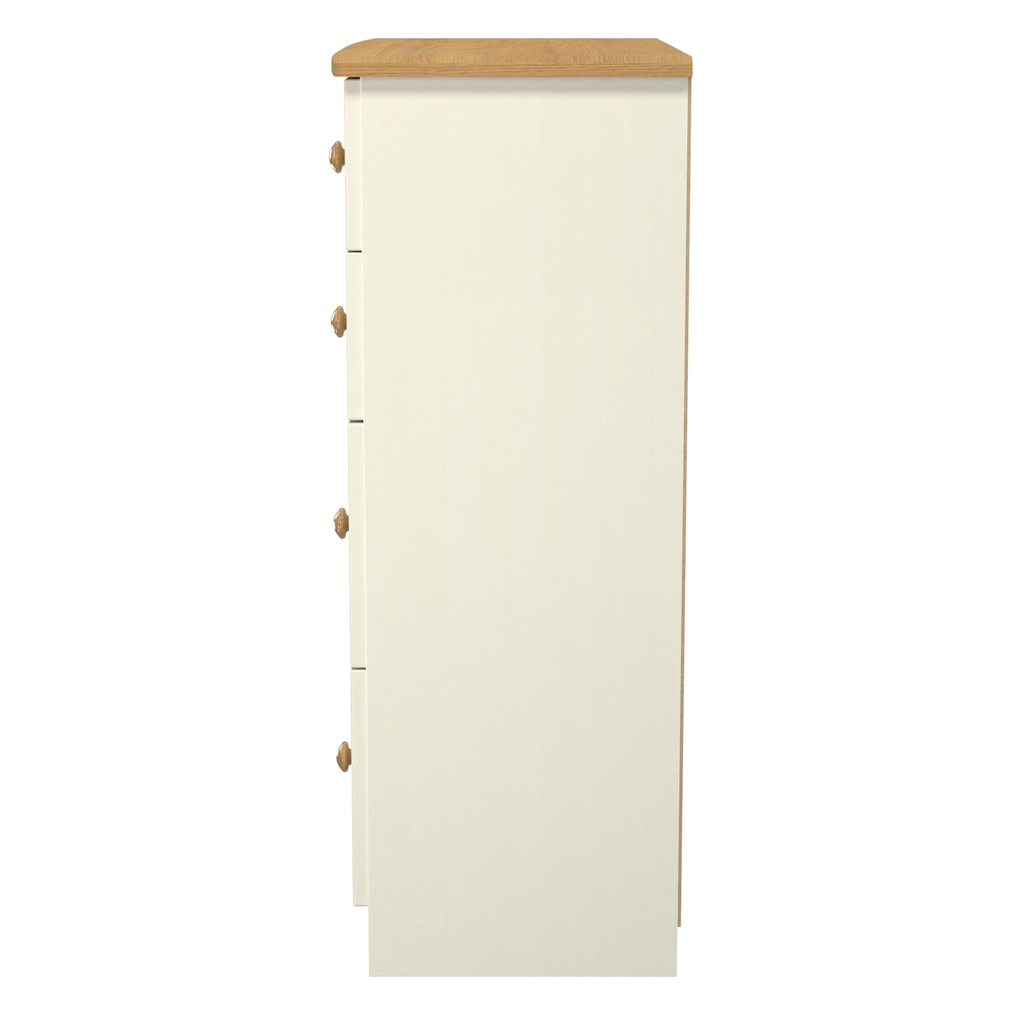 Warwick Tall Chest of Drawers Cream & Oak 4 Drawers 77cm
