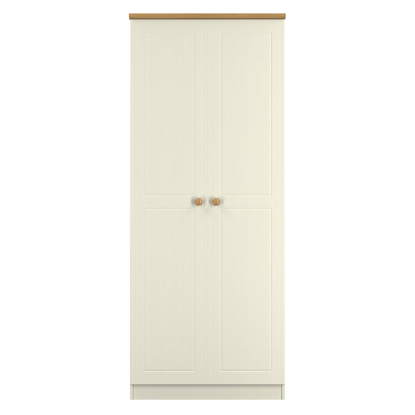 Warwick Tall Wardrobe Cream & Oak 2 Doors 1 Shelf 74cm