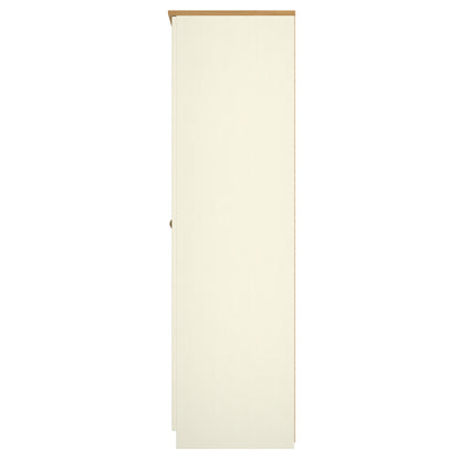 Warwick Tall Wardrobe Cream & Oak 2 Doors 1 Shelf 74cm