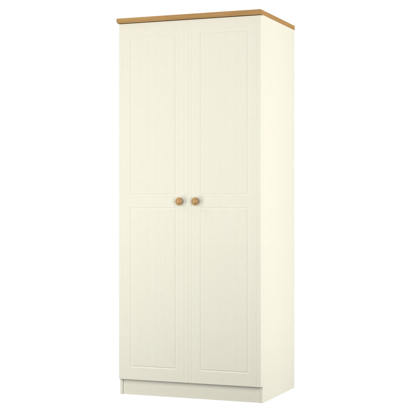 Warwick Tall Wardrobe Cream & Oak 2 Doors 1 Shelf 74cm