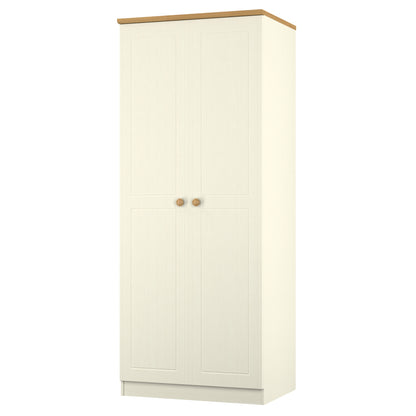 Warwick Tall Wardrobe Cream & Oak 2 Doors 1 Shelf 74cm