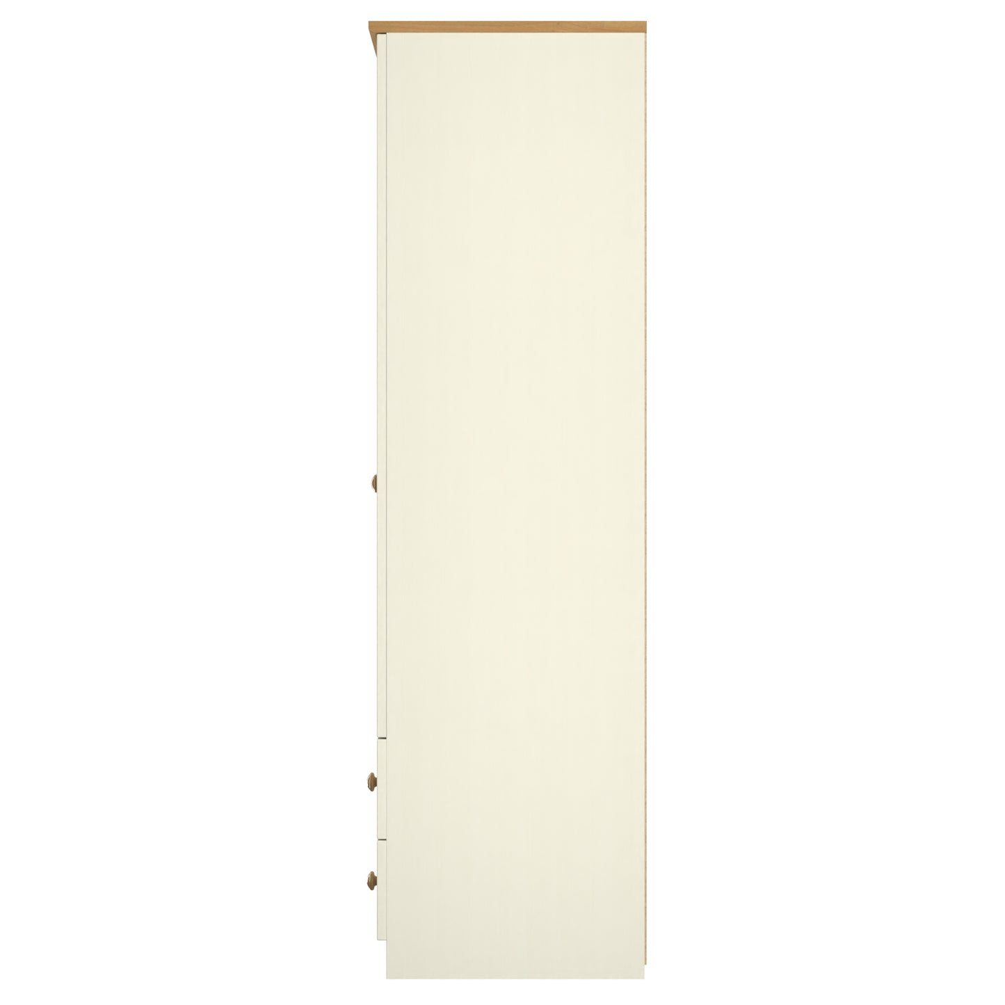 Warwick Tall Wardrobe Cream & Oak 2 Doors 2 Drawers 74cm
