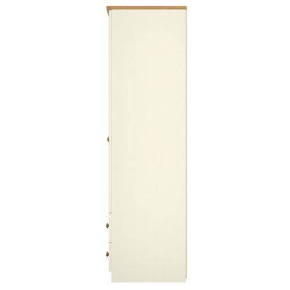 Warwick Tall Wardrobe Cream & Oak 2 Doors 2 Drawers 74cm