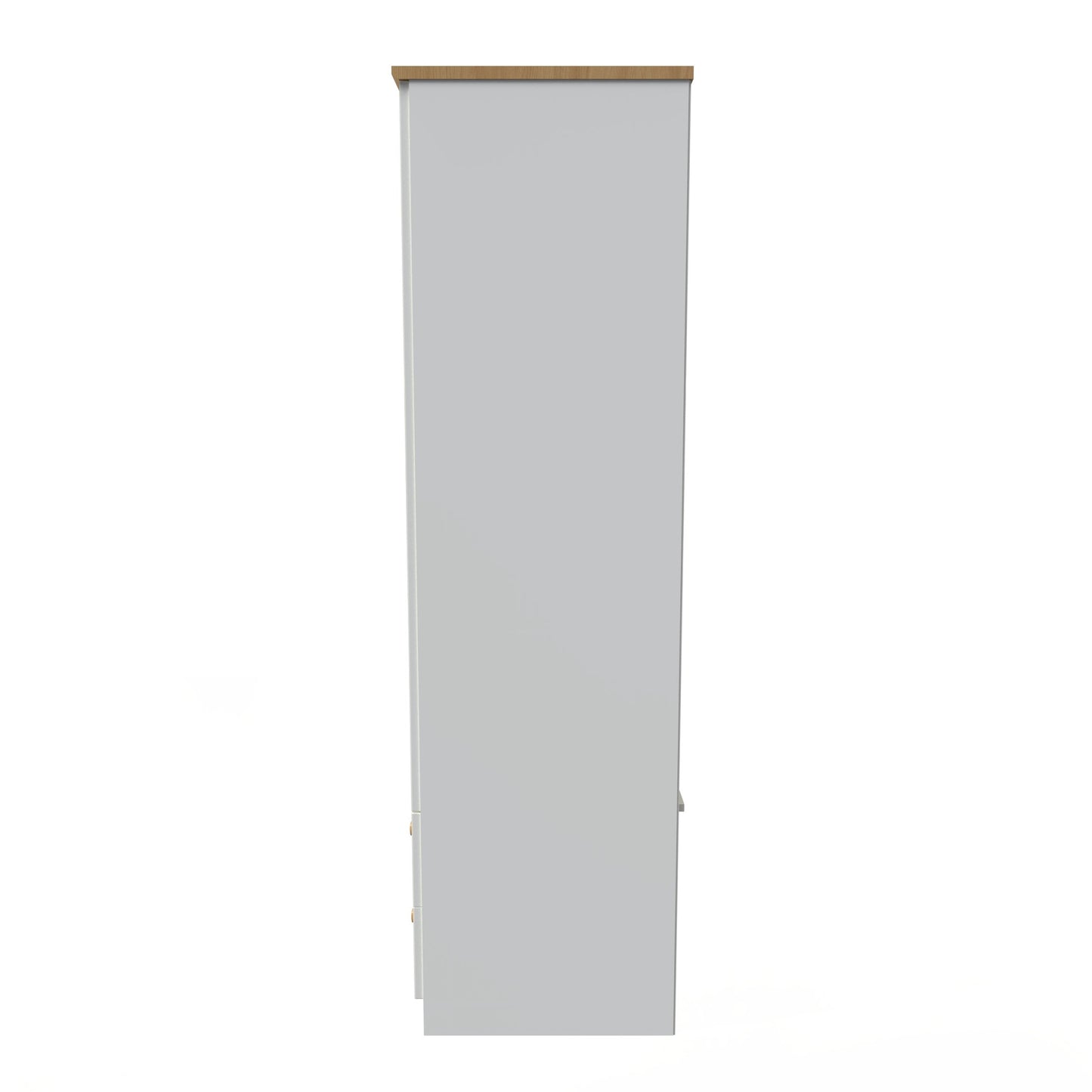 Warwick Tall Wardrobe Cream & Oak 2 Doors 2 Drawers 74cm