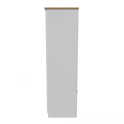 Warwick Tall Wardrobe Cream & Oak 2 Doors 2 Drawers 74cm