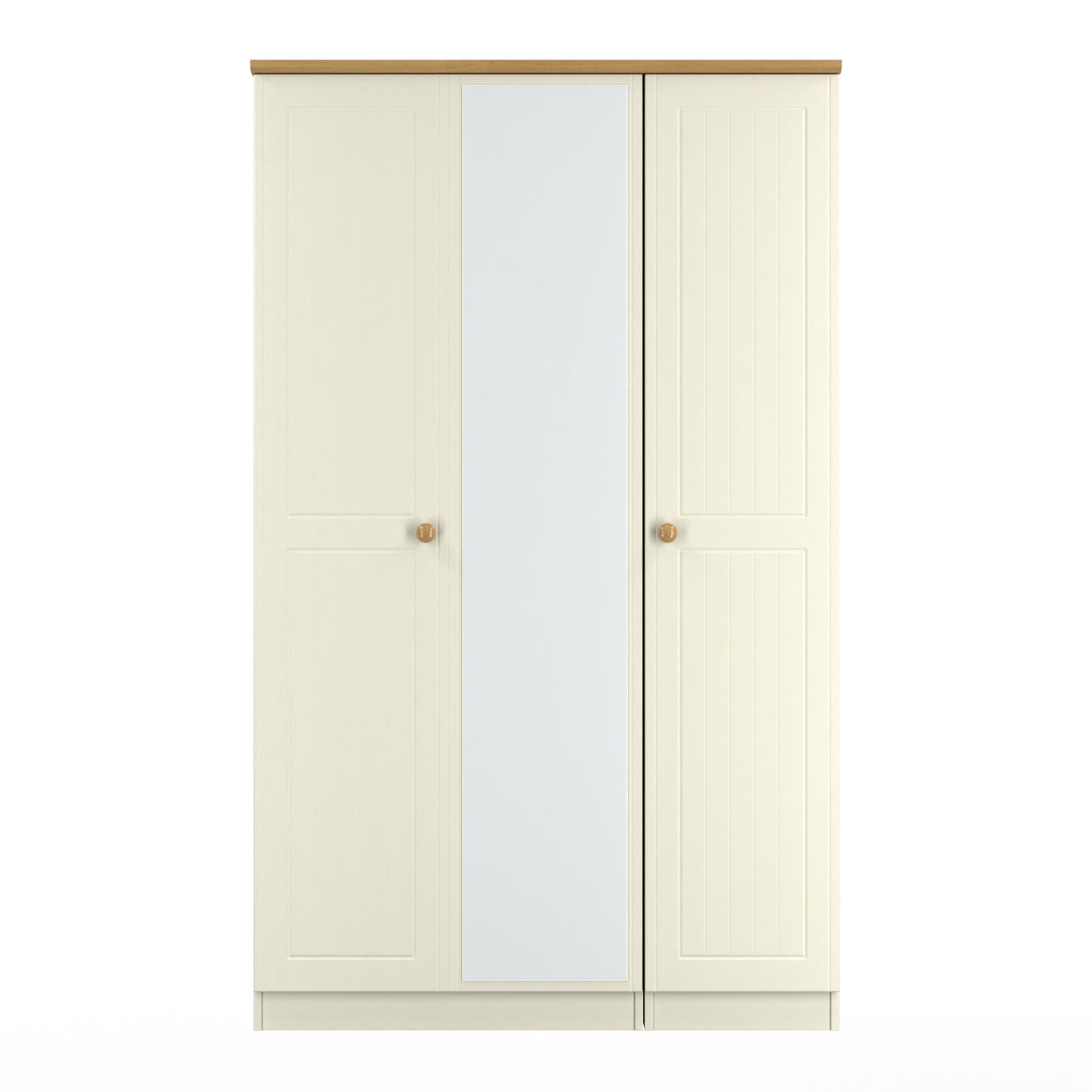 Warwick Tall Mirror Wardrobe Cream & Oak 111cm