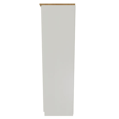 Warwick Tall Mirror Wardrobe Cream & Oak 111cm