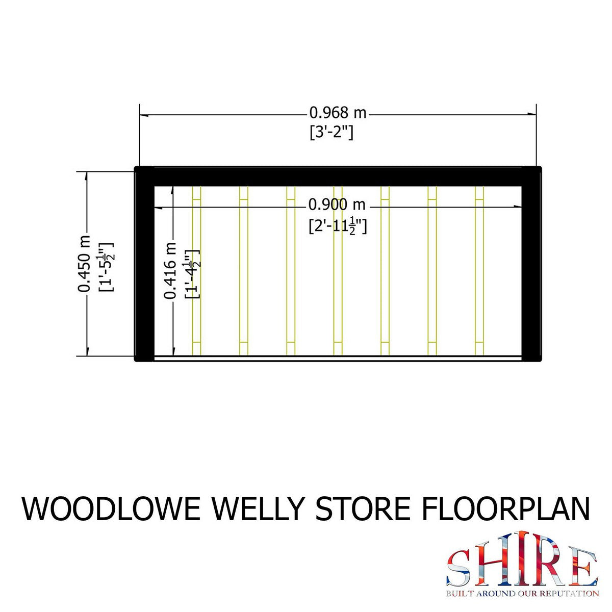 Shire Woodlowe 1' 4" x 3' 2" Boot Store - Premium Dip Treated Board
