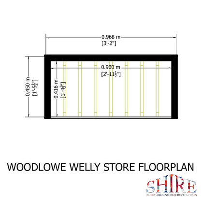 Shire Woodlowe 1' 4" x 3' 2" Boot Store - Premium Dip Treated Board