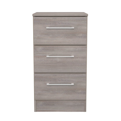 Worcester Bedside Table Light Grey 3 Drawers 37cm