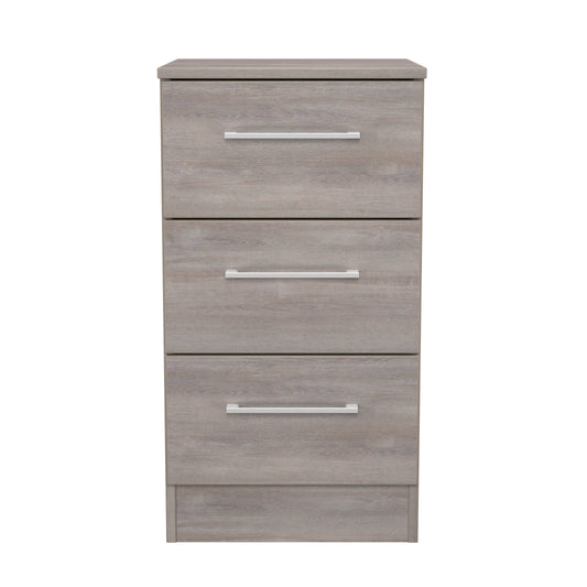 Worcester Bedside Table Light Grey 3 Drawers 37cm