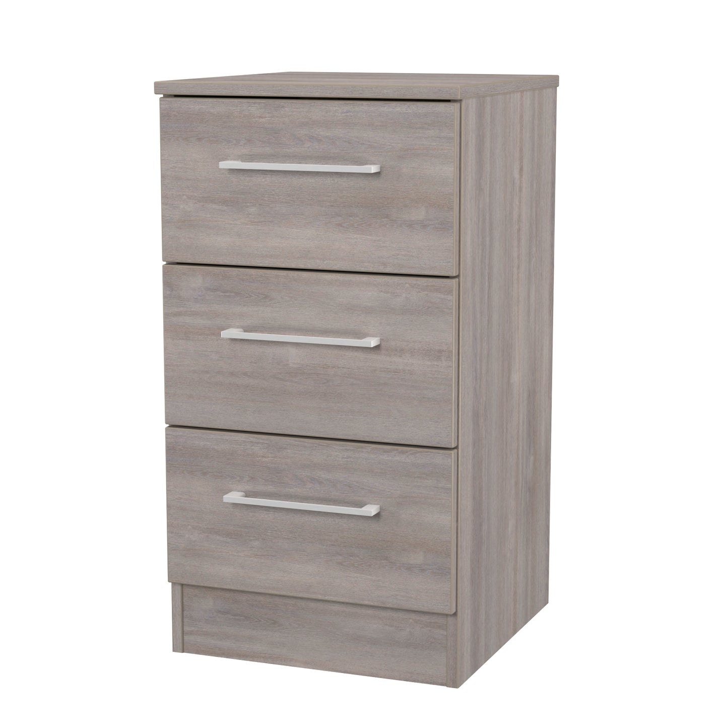 Worcester Bedside Table Light Grey 3 Drawers 37cm