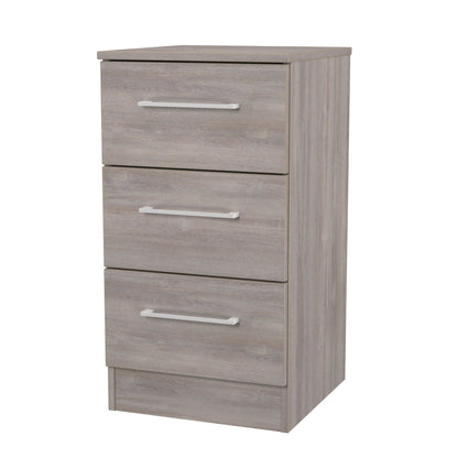 Worcester Bedside Table Light Grey 3 Drawers 37cm