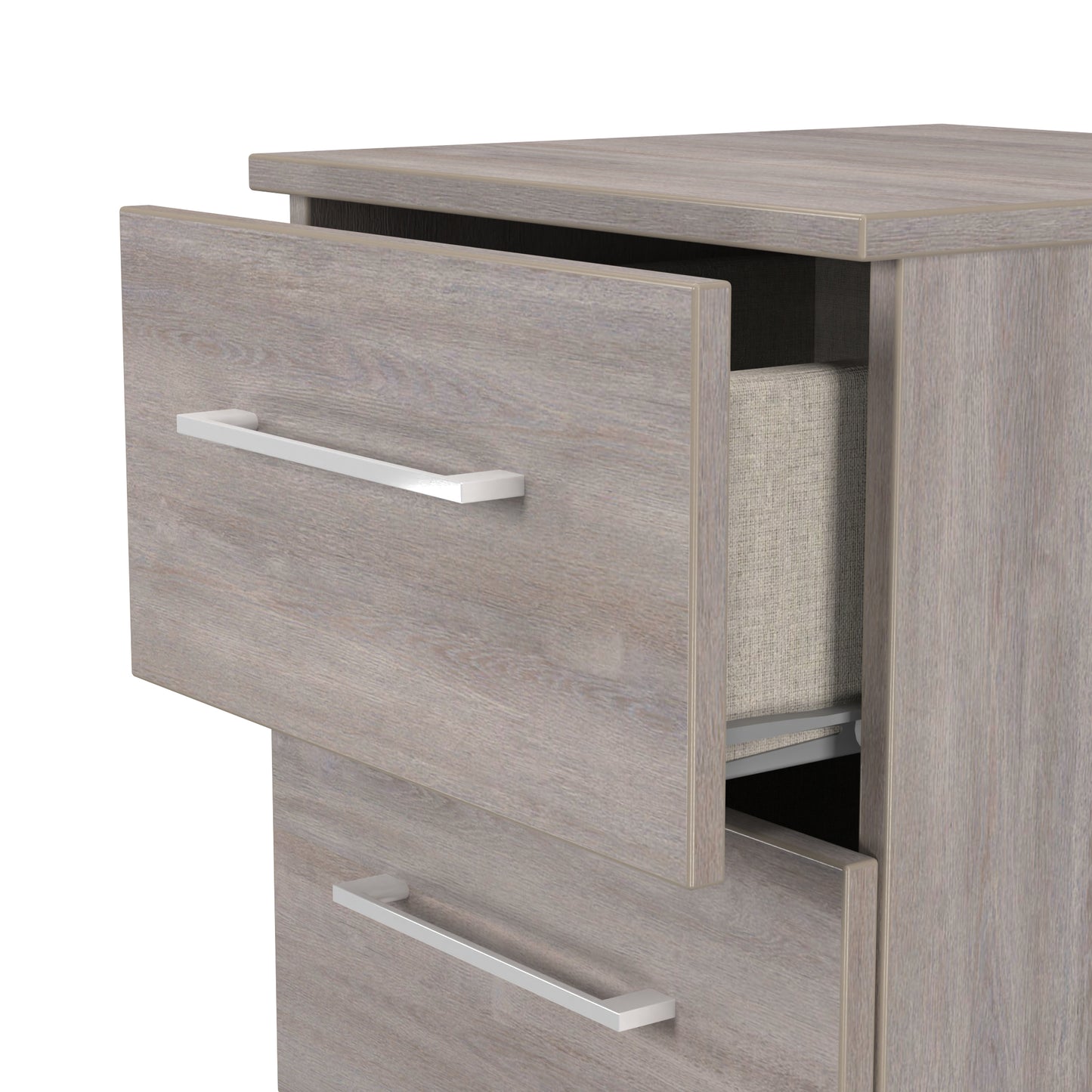Worcester Bedside Table Light Grey 3 Drawers 37cm