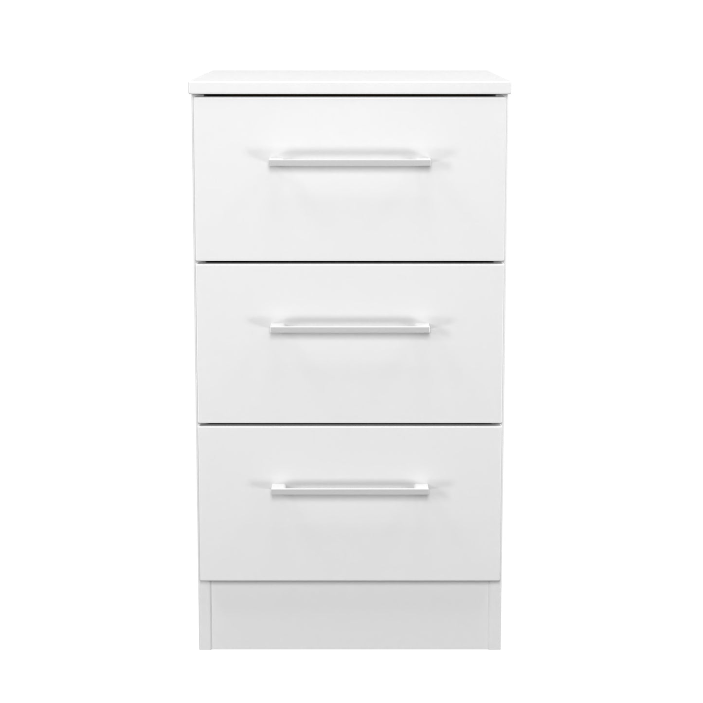 Worcester Bedside Table White 3 Drawers 37cm