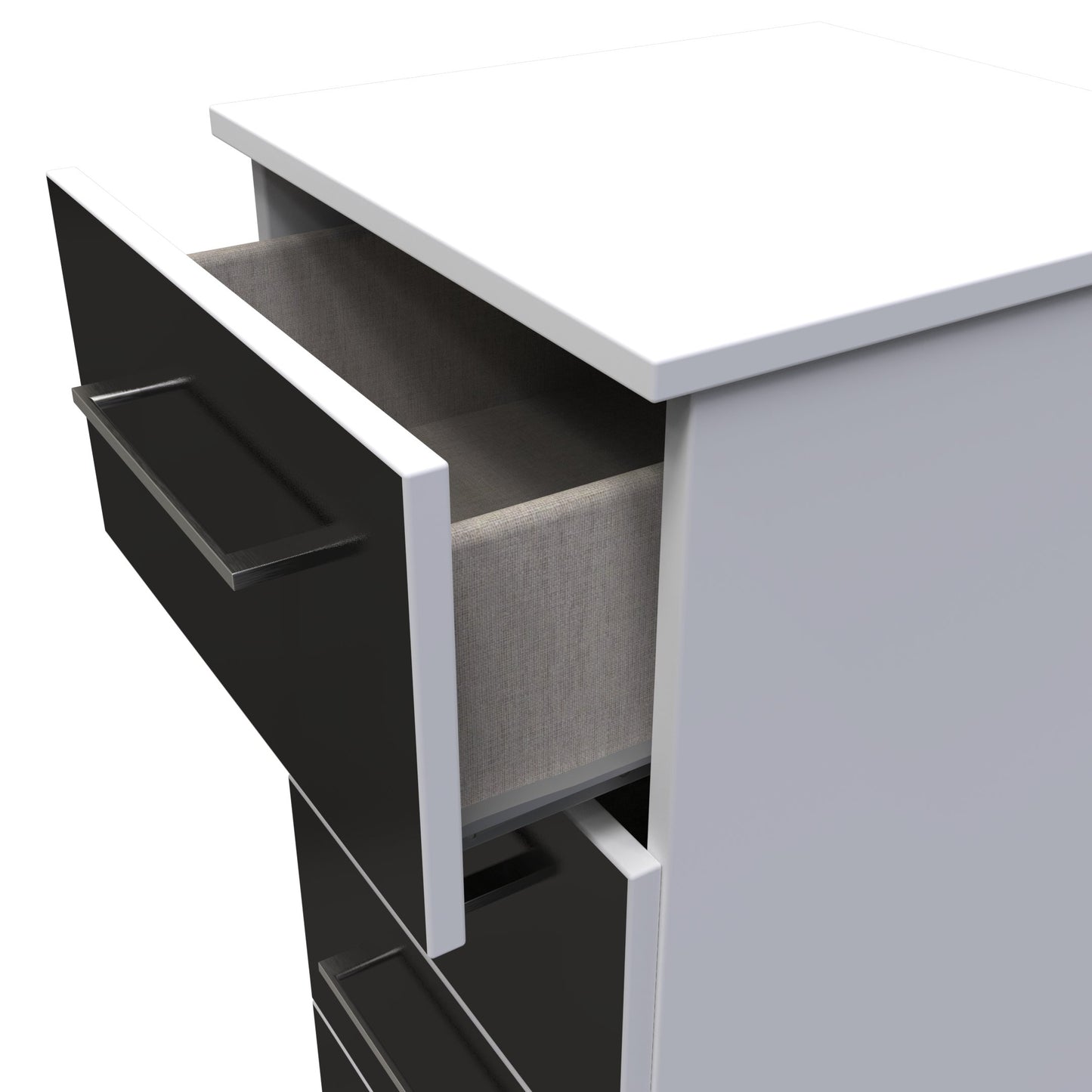 Worcester Tall Tallboy Black & White 5 Drawers 37cm