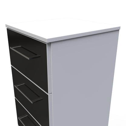 Worcester Tall Tallboy Black & White 5 Drawers 37cm