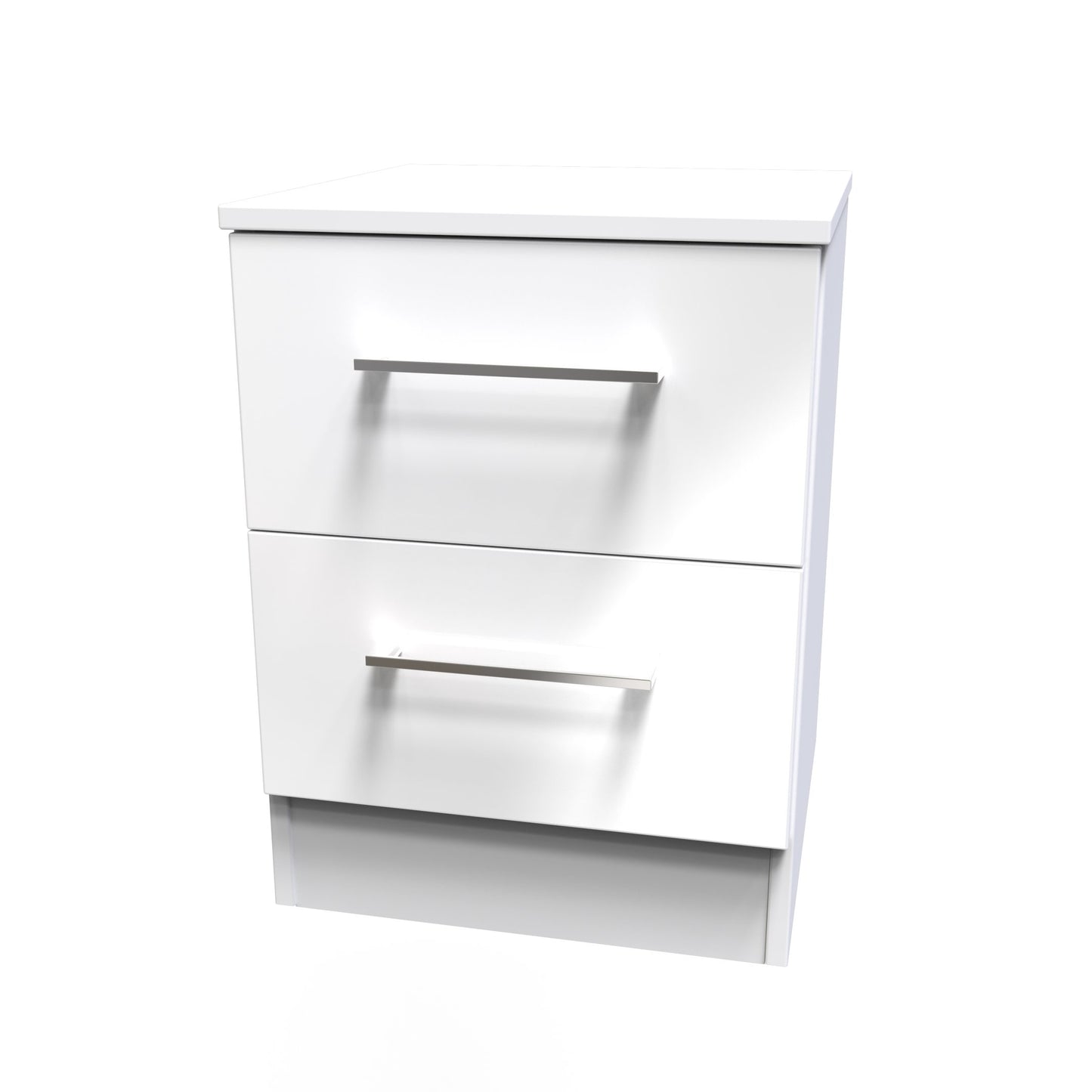 Worcester Bedside Table White 2 Drawers 37cm