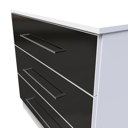 Worcester Chest of Drawers Black & White 3 Drawers 74cm