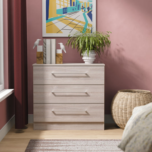 Worcester Chest of Drawers Light Grey 3 Drawers 74cm