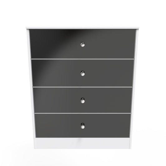 Worcester Chest of Drawers Black & White 4 Drawers 74cm