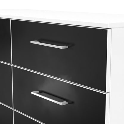 Worcester Large Chest of Drawers Black & White 6 Drawers 110cm