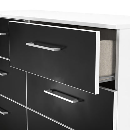 Worcester Large Chest of Drawers Black & White 6 Drawers 110cm
