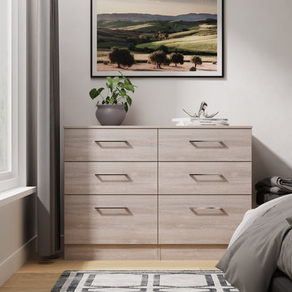 Worcester Large Chest of Drawers Light Grey 6 Drawers 110cm