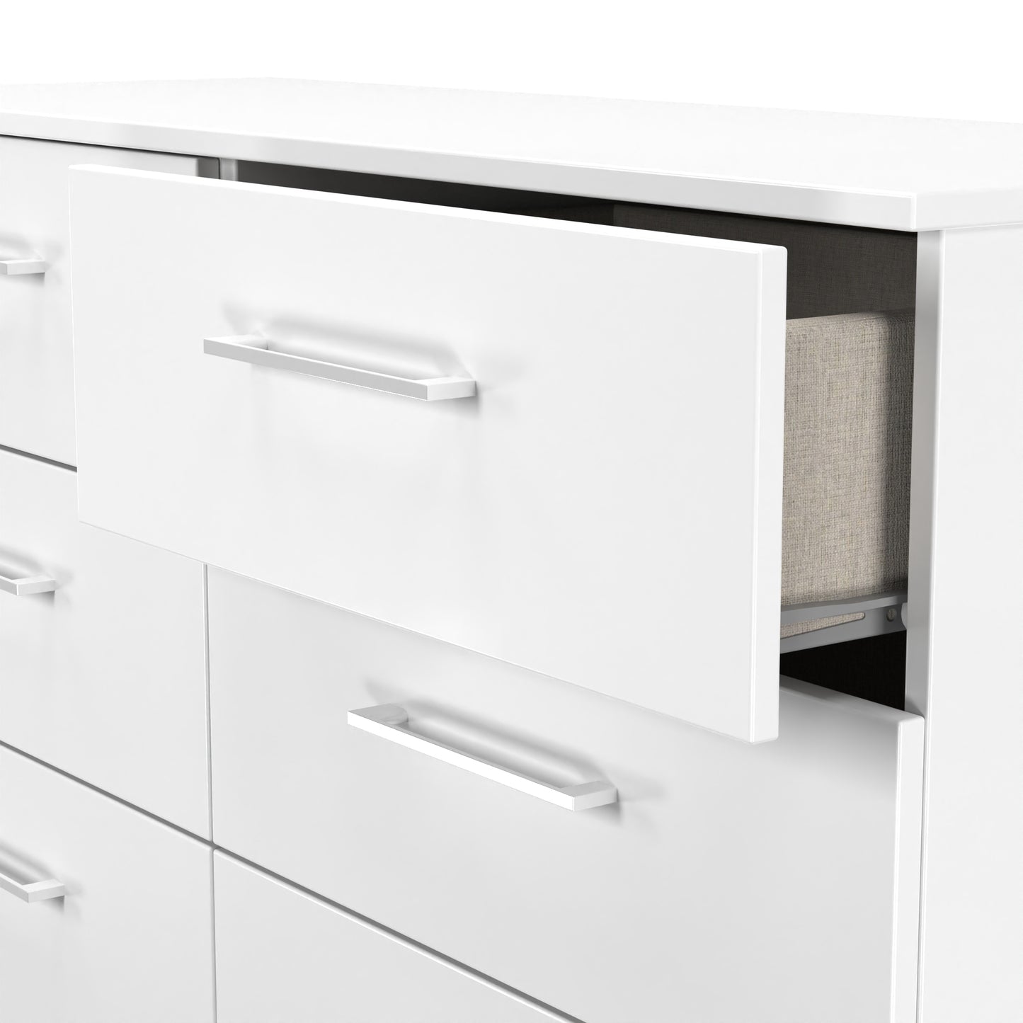 Worcester Large Chest of Drawers White 6 Drawers 110cm