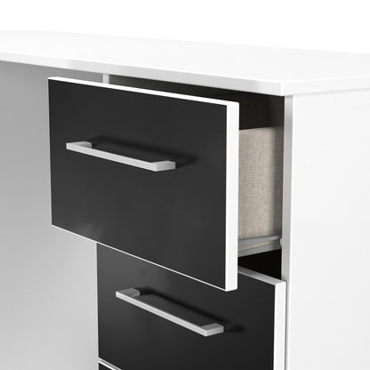Worcester Desk Black & White 6 Drawers 125cm