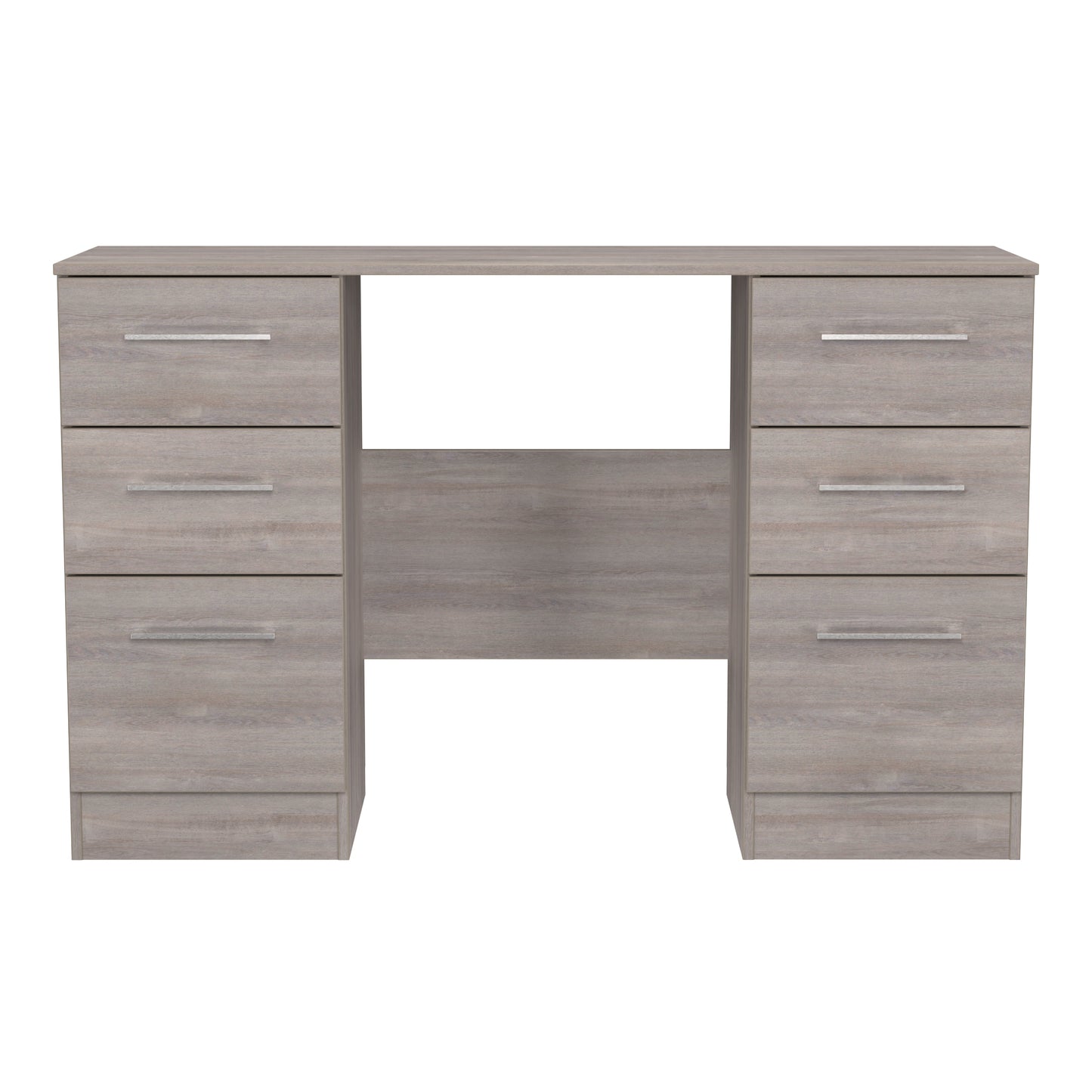 Worcester Desk Light Grey 6 Drawers 125cm