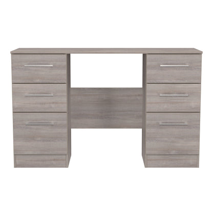 Worcester Desk Light Grey 6 Drawers 125cm