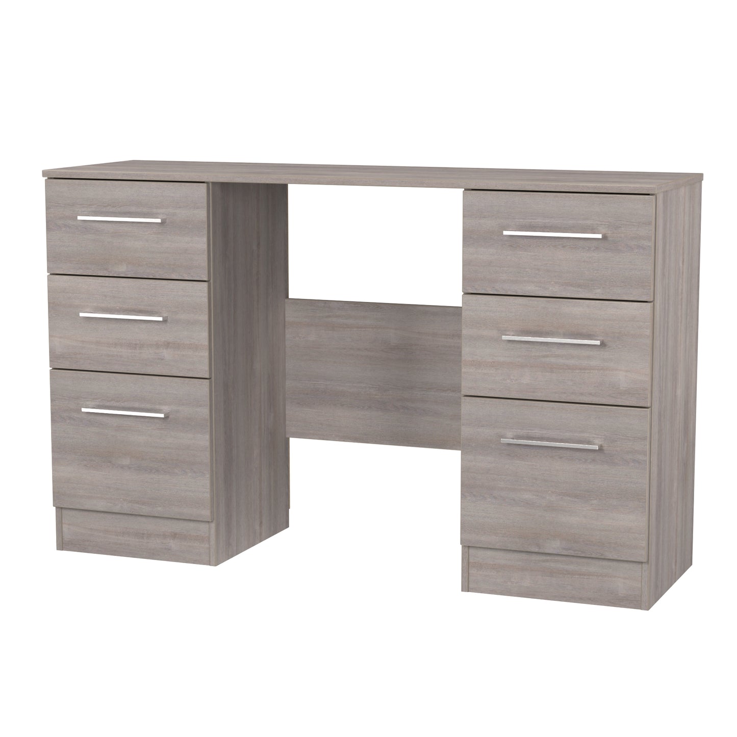 Worcester Desk Light Grey 6 Drawers 125cm